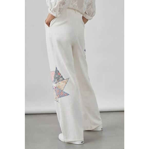 New Anthropologie x Forever That Girl Quilted Patchwork Trousers Size XL - Picture 4 of 11